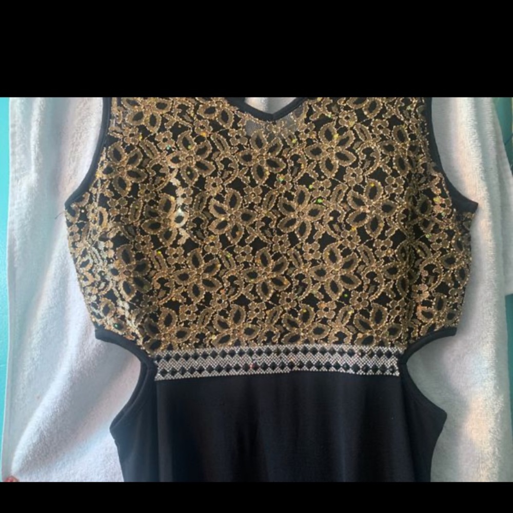 Black and Gold Prom Dress